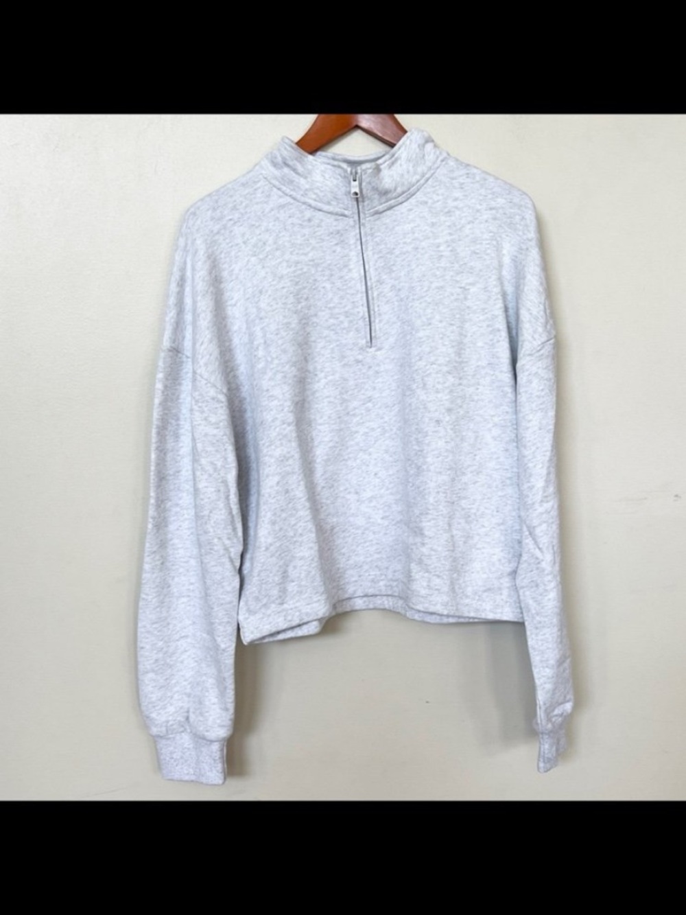 Garage Light Gray Half-Zip Mock Neck Sweatshirt